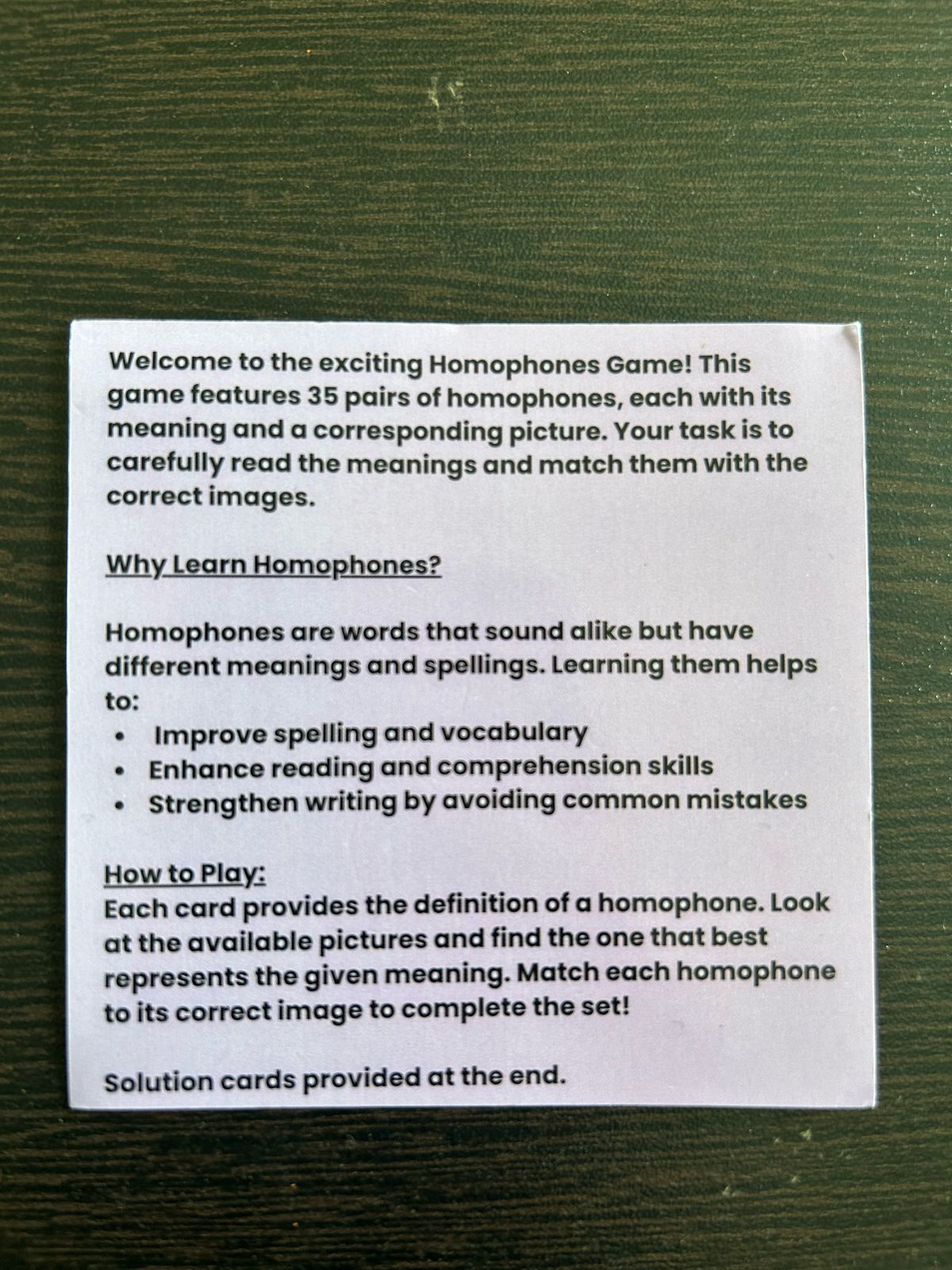 Homophones