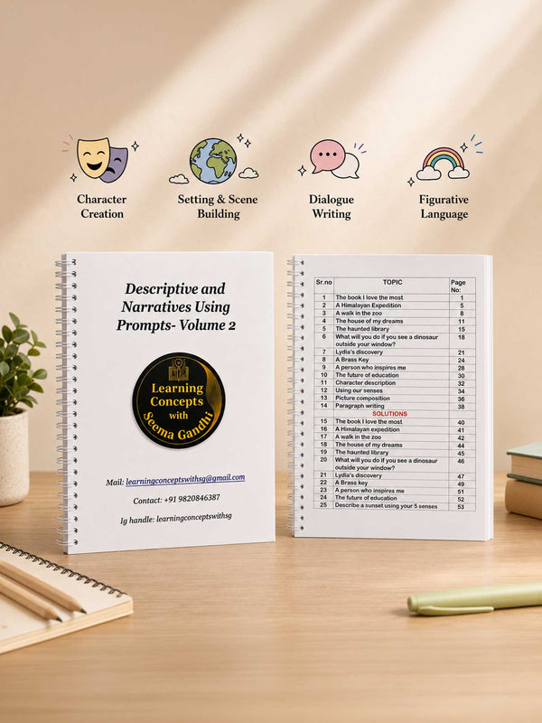 Descriptive & Narrative Writing Prompts Combo – Creative Writing Gift Set for Kids